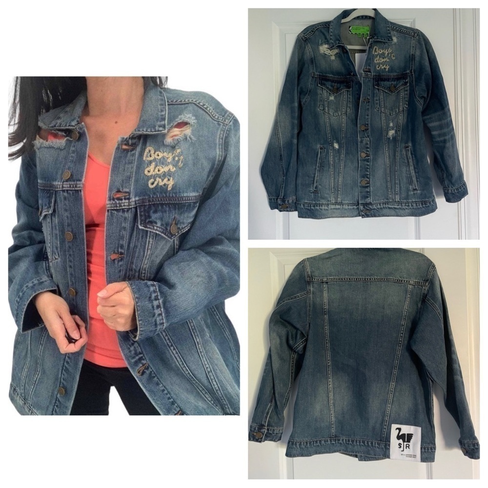 New! Sandrine Rose x Free People boys don’t cry Jean Jacket nwt 18295